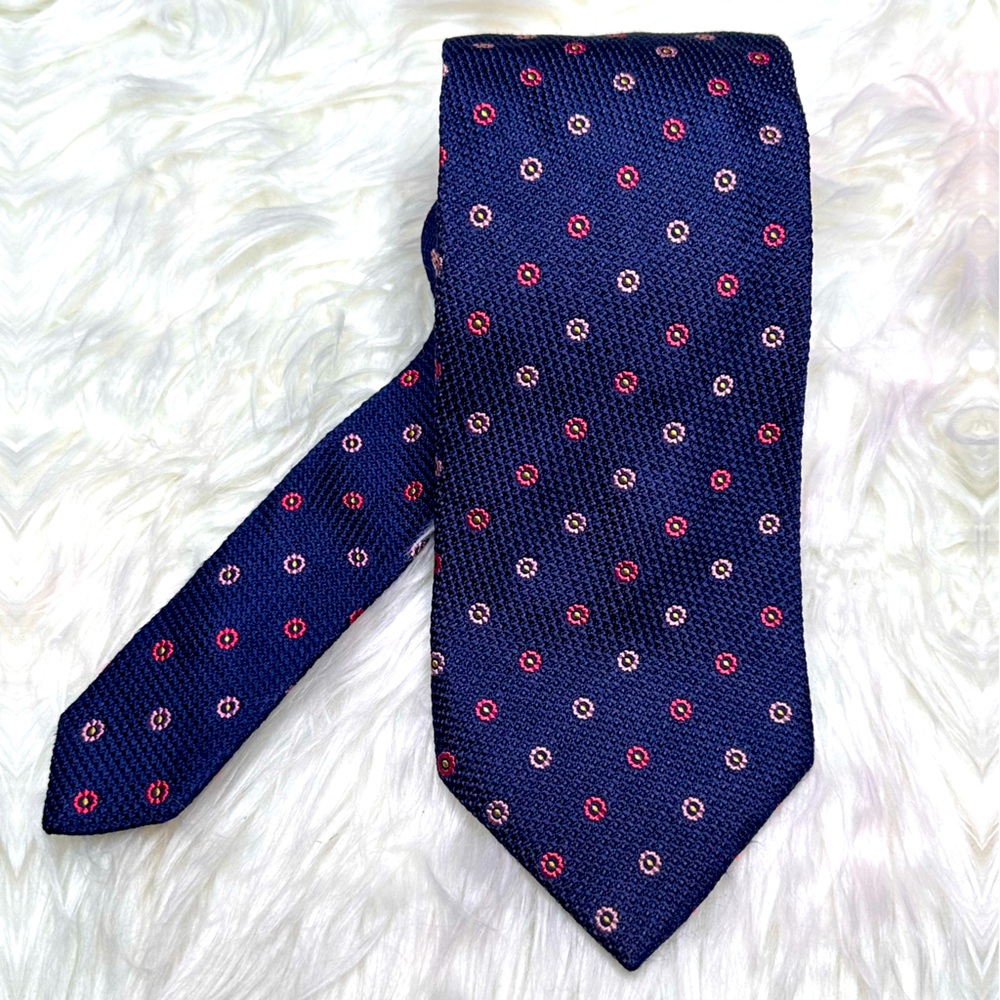 Paul Smith Floral Print on Navy Blue Background Tie